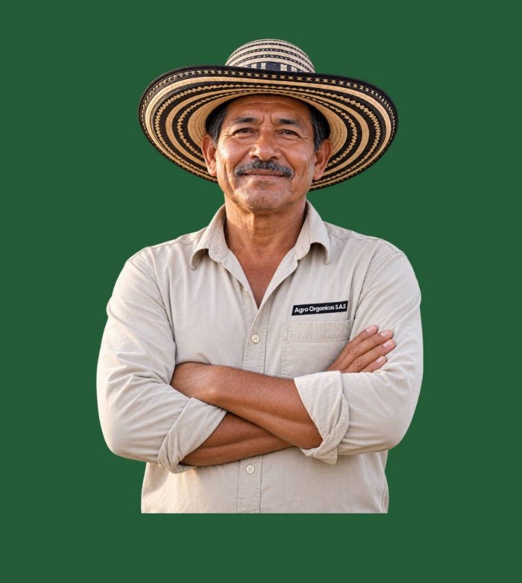 Agricultor colombiano de Agro Orgánicos S.A.S.